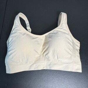 UNDER OUTFIT Style 459 Shaping Full Coverage Bra L Beige Nylon Spandex